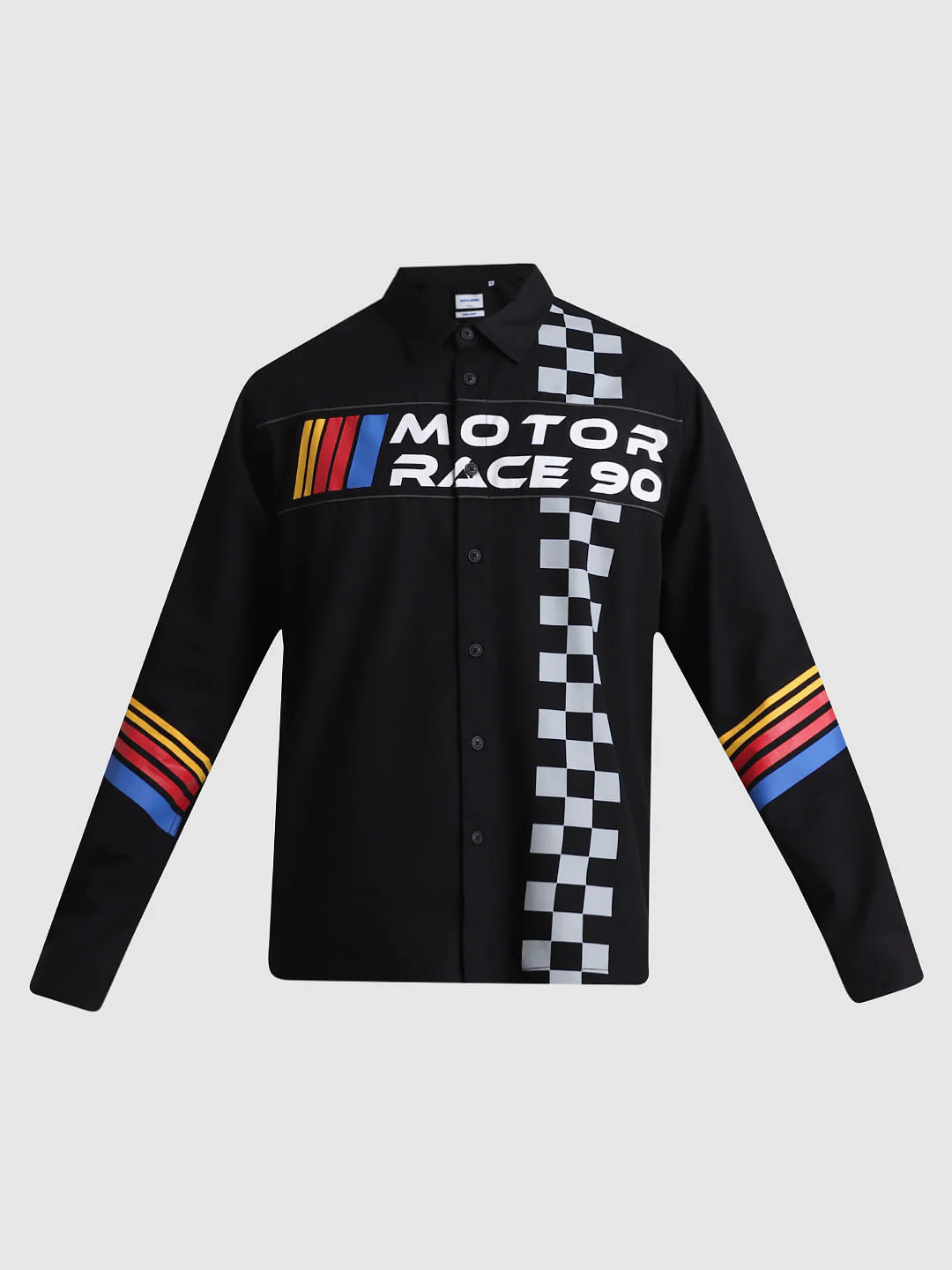 URBAN RACERS by Jack&Jones Black Motor Racer Oversized Shirt - Image 7