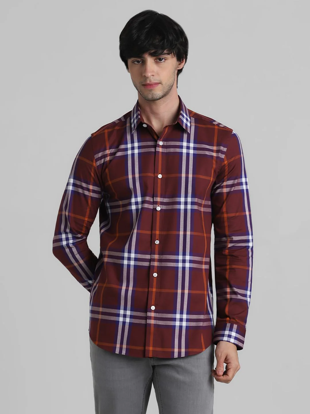Red Check Print Full Sleeves Shirt - Image 2