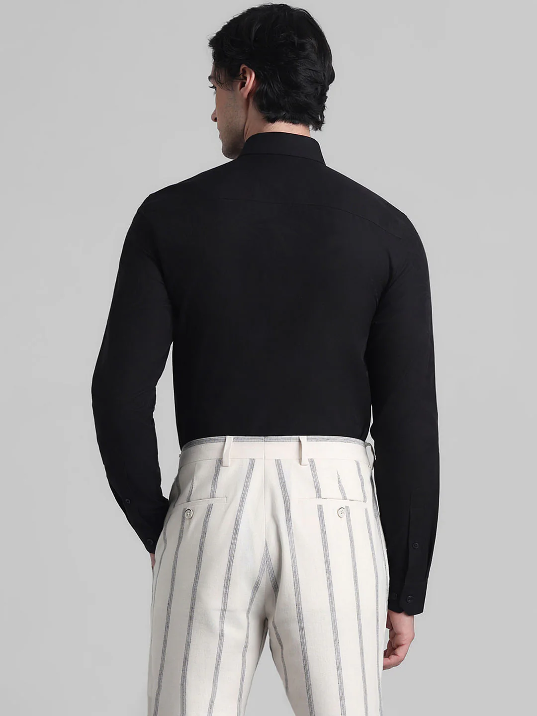 Black Jacquard Slim Fit Shirt - Image 4