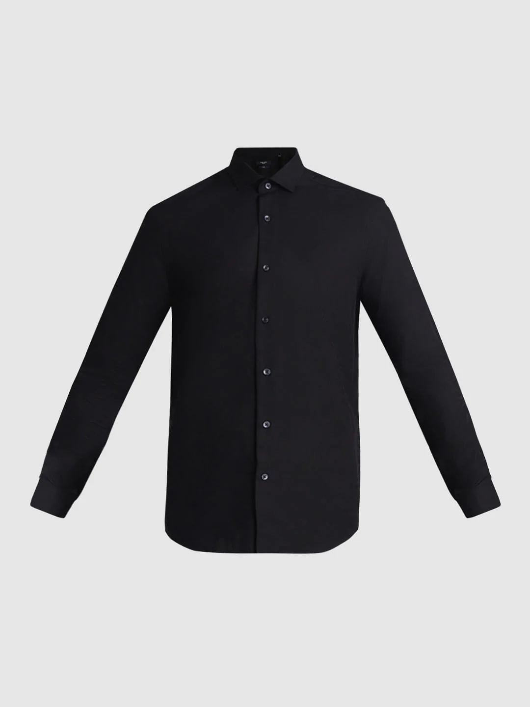 Black Jacquard Slim Fit Shirt - Image 7