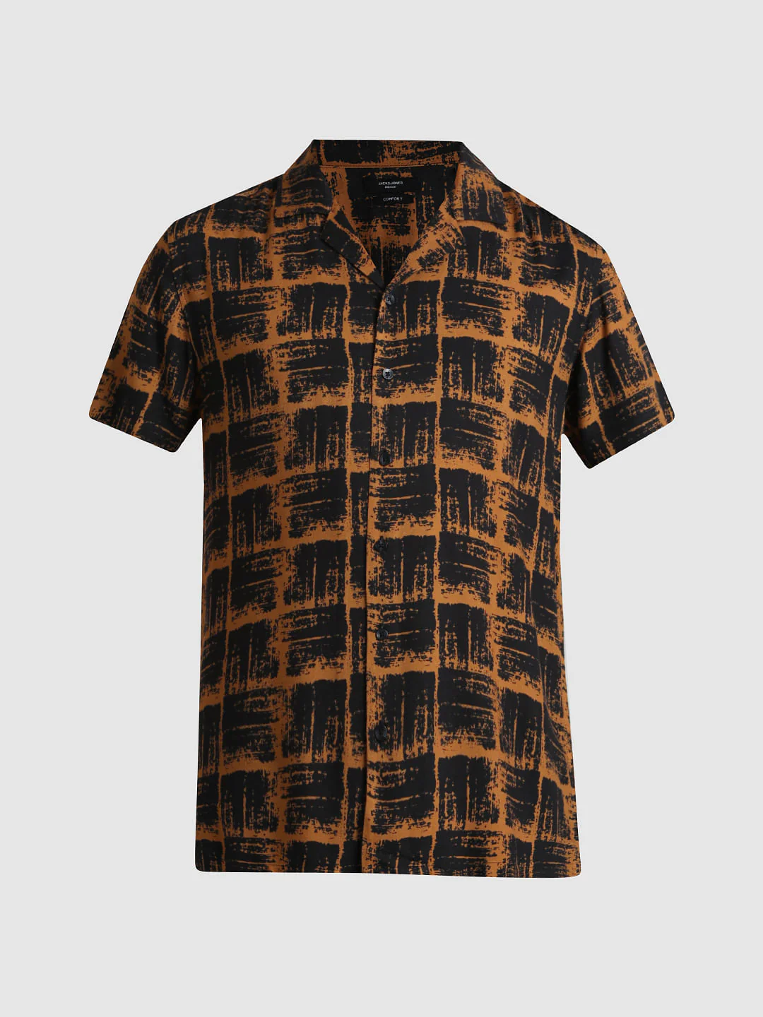 Brown Abstract Print Casual Shirt - Image 7