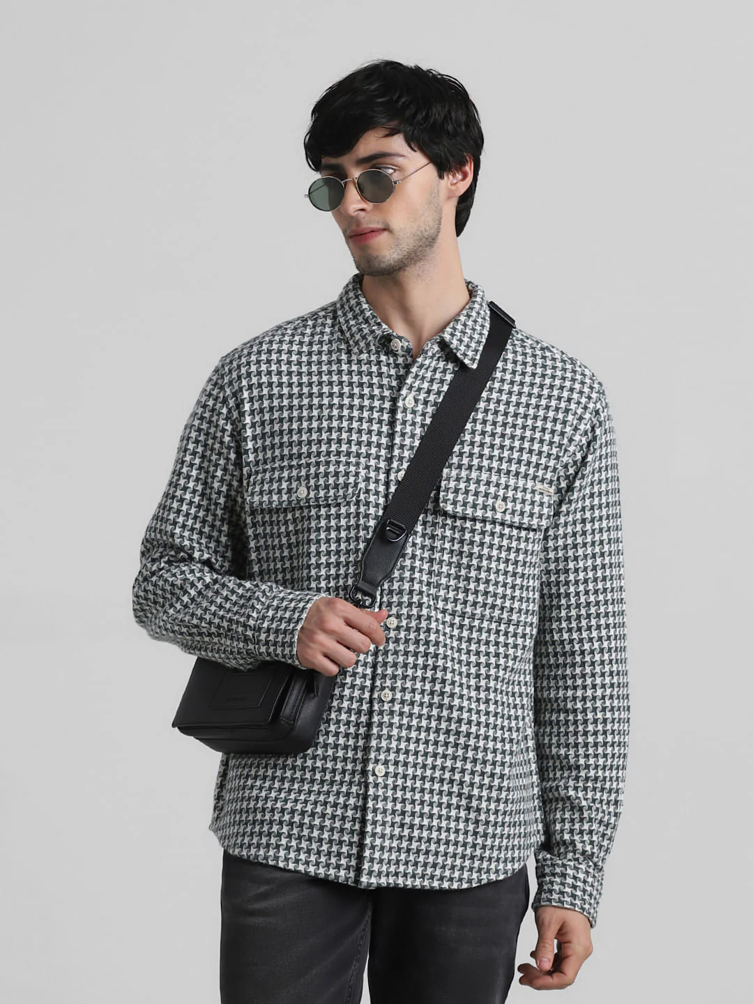 Green Check Oversized Cotton Shirt