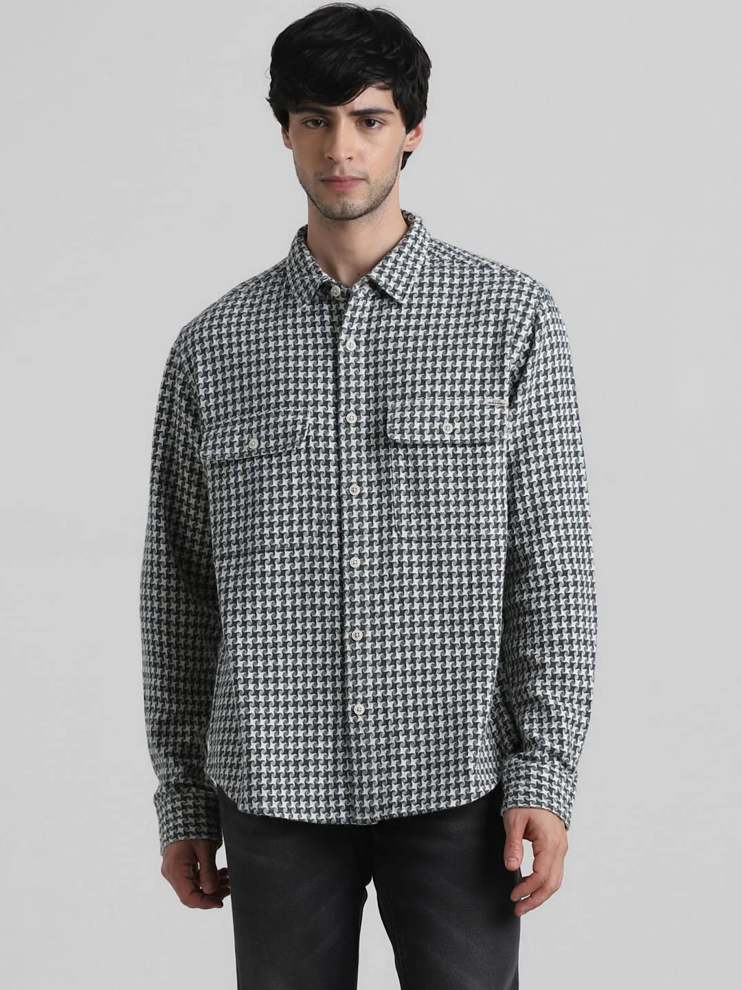 Green Check Oversized Cotton Shirt - Image 2