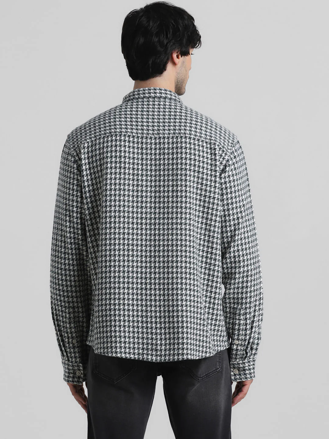 Green Check Oversized Cotton Shirt - Image 4