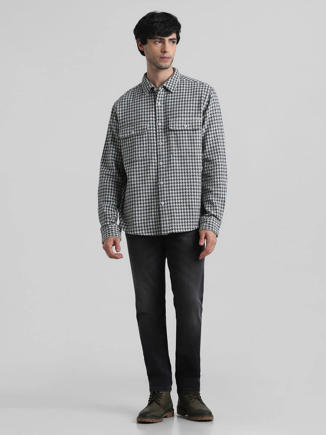 Green Check Oversized Cotton Shirt - Image 6