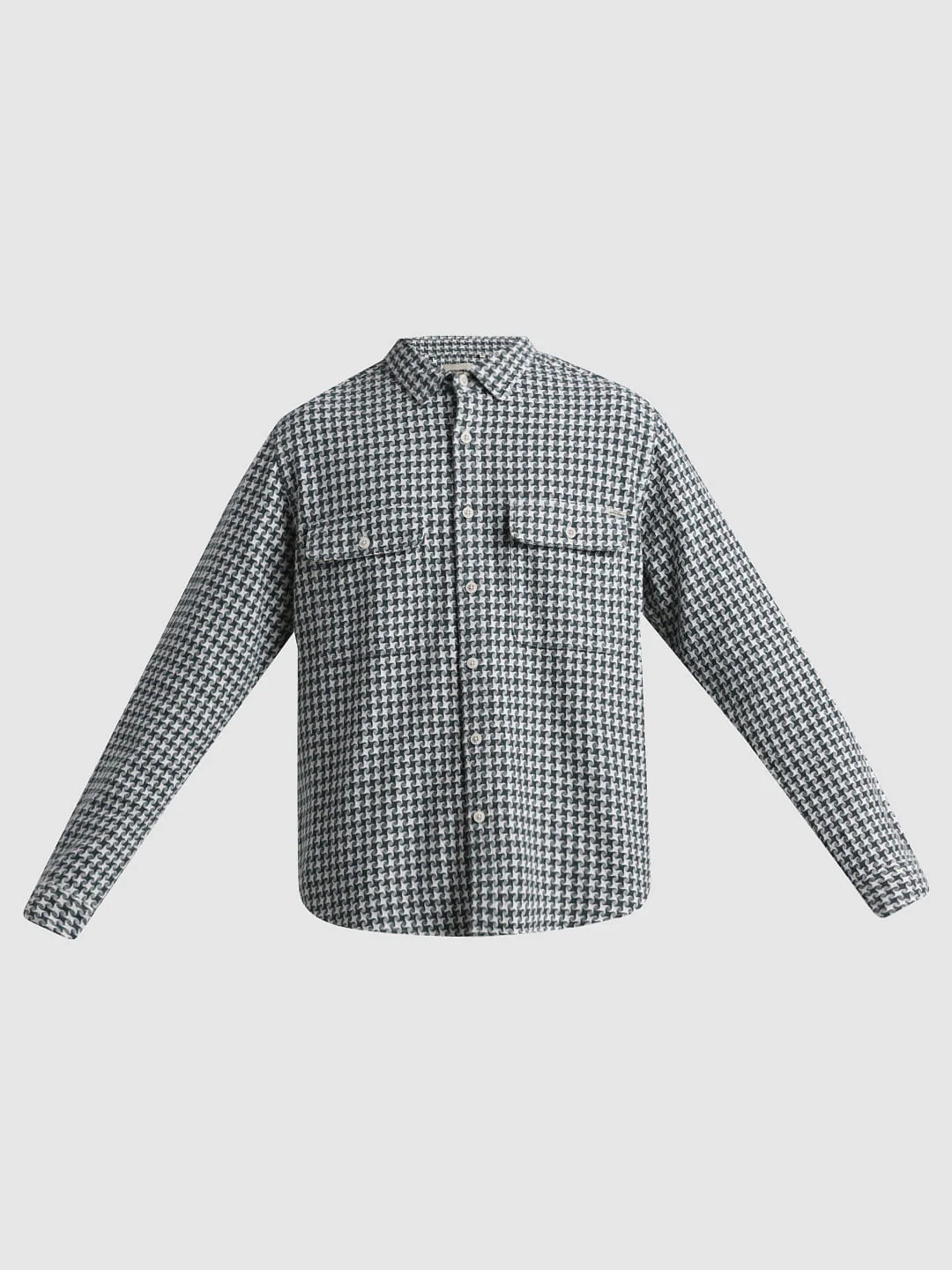 Green Check Oversized Cotton Shirt - Image 7
