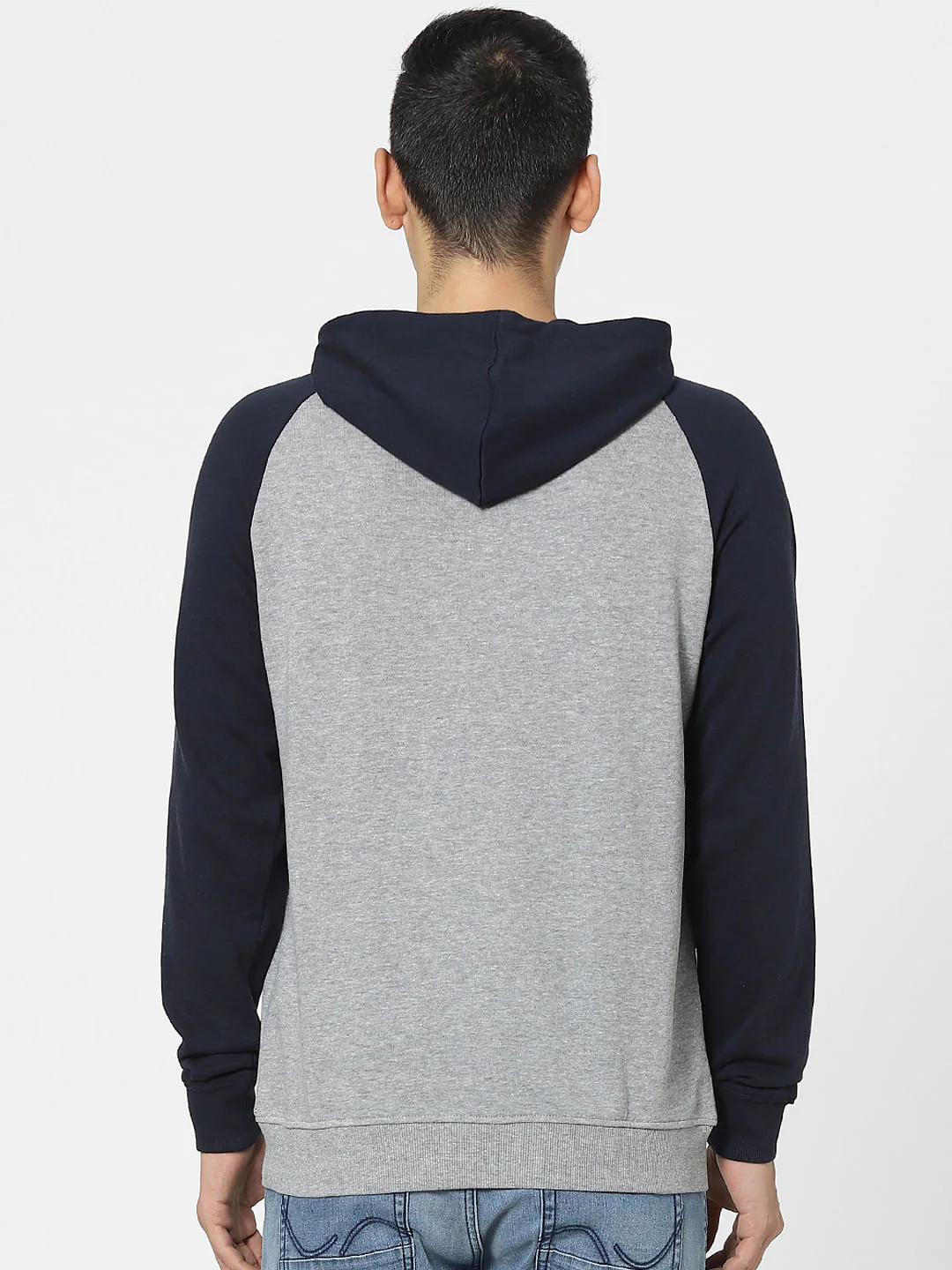 Grey Colourblocked Hooded Sweatshirt - Image 4