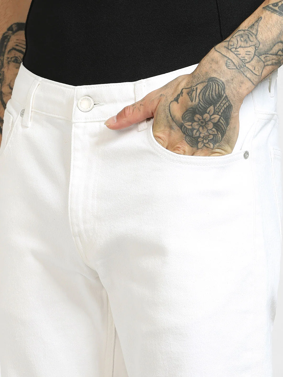 White Low Rise Ben Skinny Jeans - Image 5