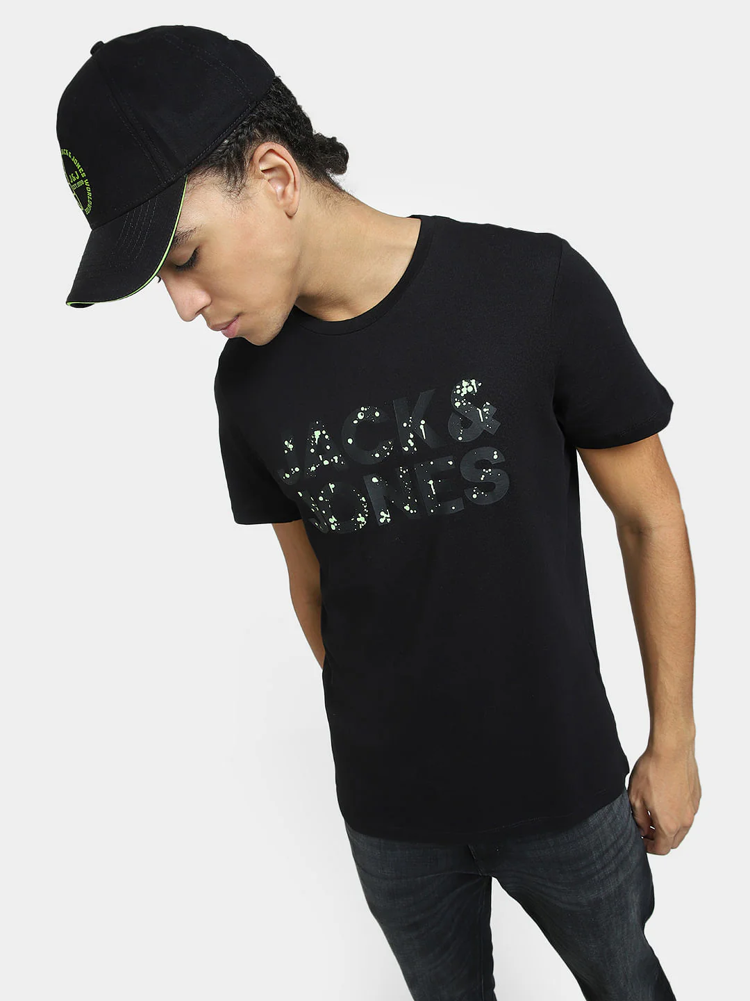 Black Logo Print Crew Neck T-shirt