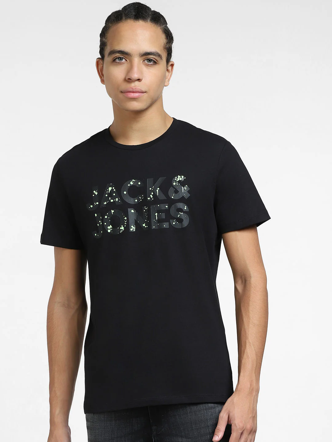 Black Logo Print Crew Neck T-shirt - Image 2