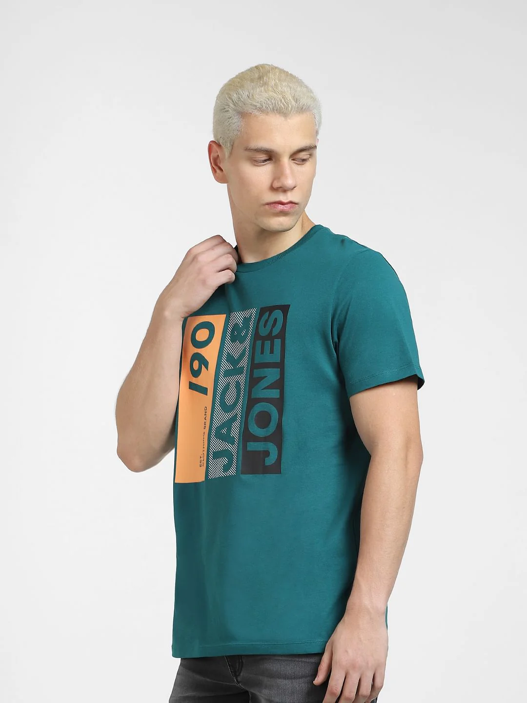 Green Typographic Logo Crew Neck T-shirt - Image 3