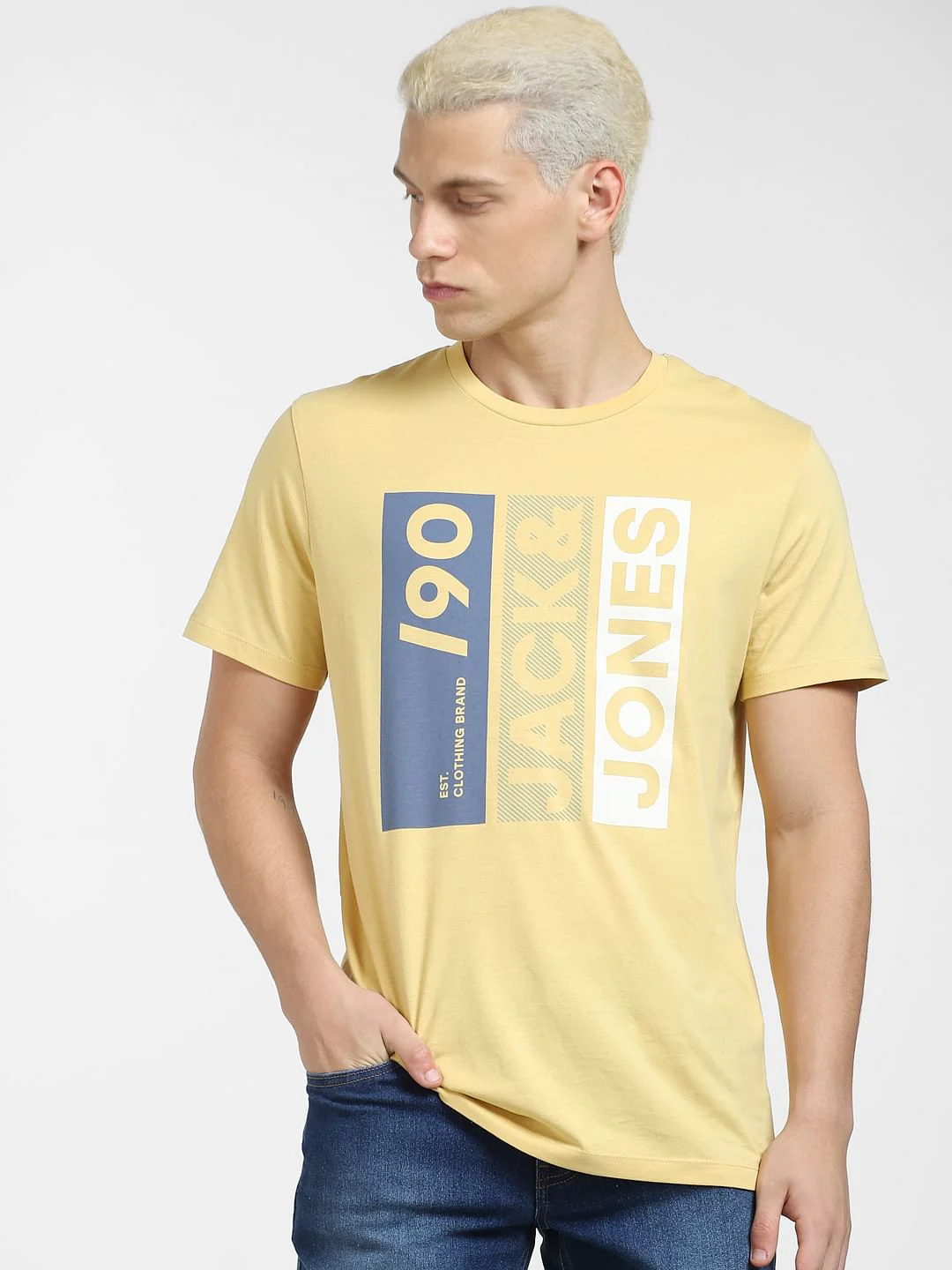 Yellow Typographic Logo Crew Neck T-shirt - Image 2