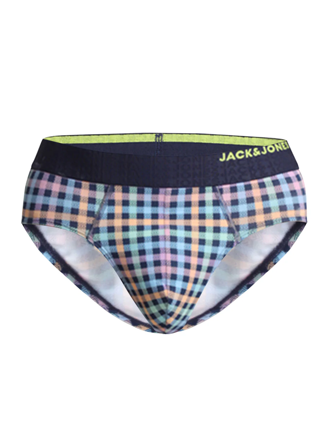 Navy Blue Check Print Briefs - Image 6