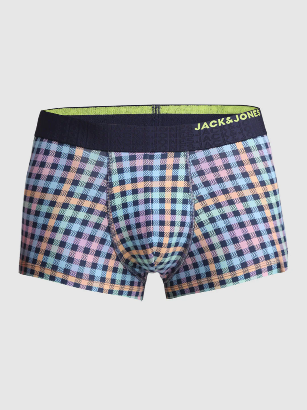 Navy Blue Check Print Trunks - Image 6