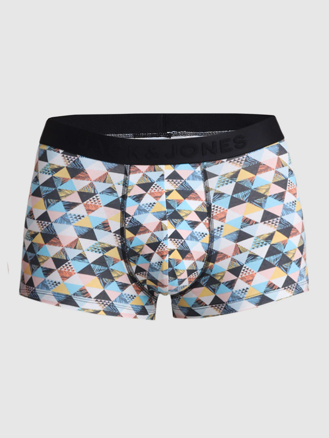 White Tropical Check Print Trunks - Image 6