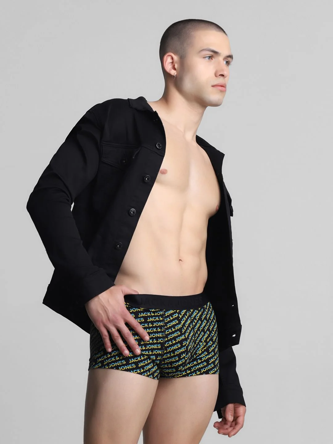 Black Logo Print Trunks - Image 5