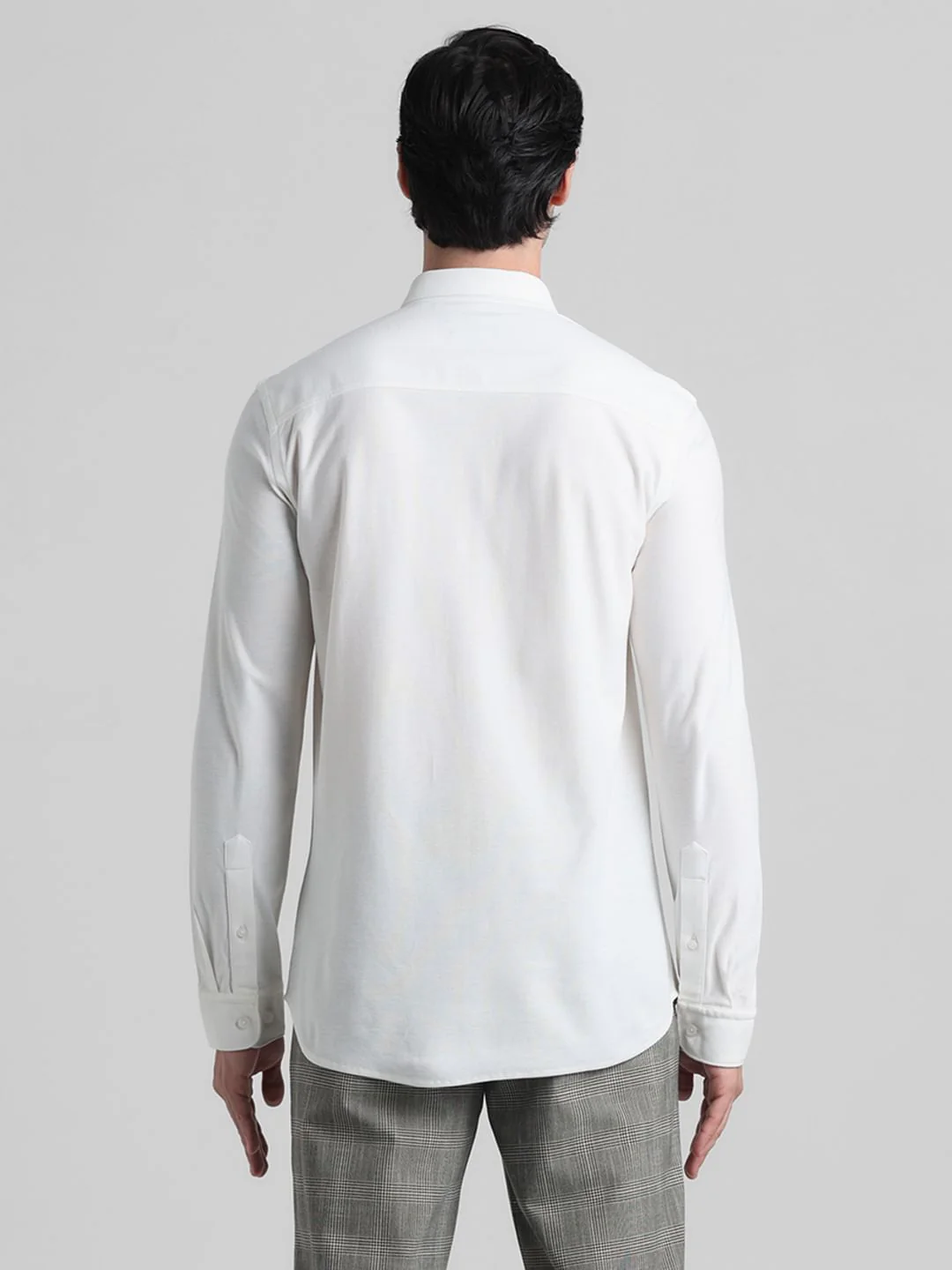 White Knitted Full Sleeves Shirt - Image 4