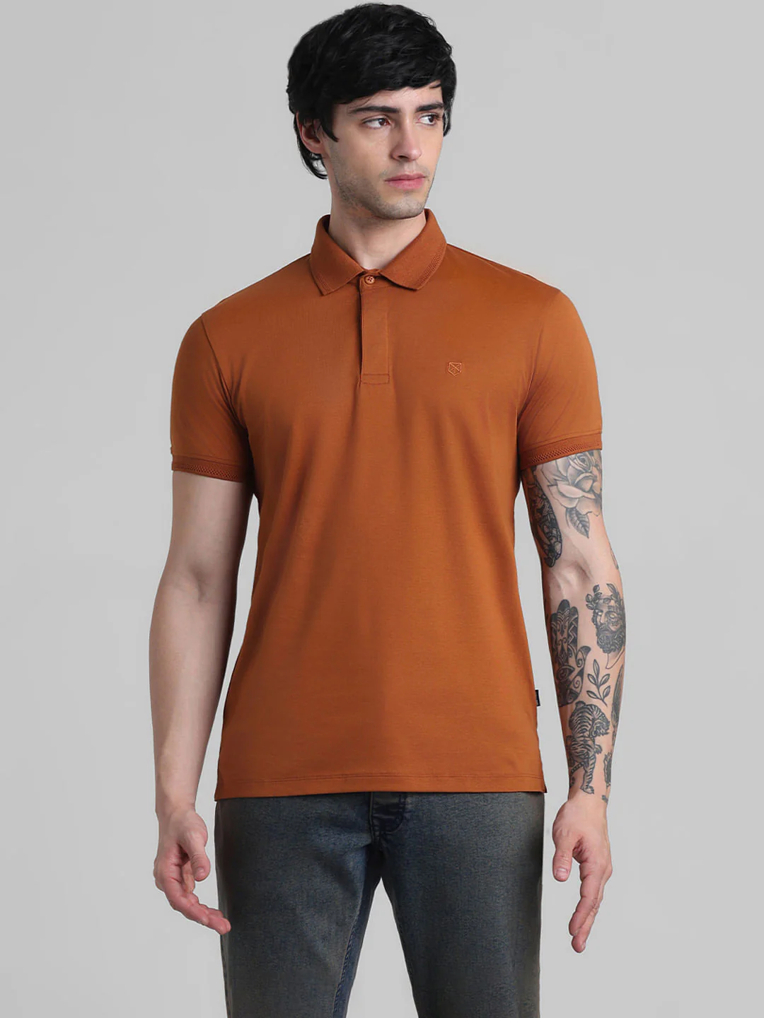 Rust Brown Cotton Polo - Image 2