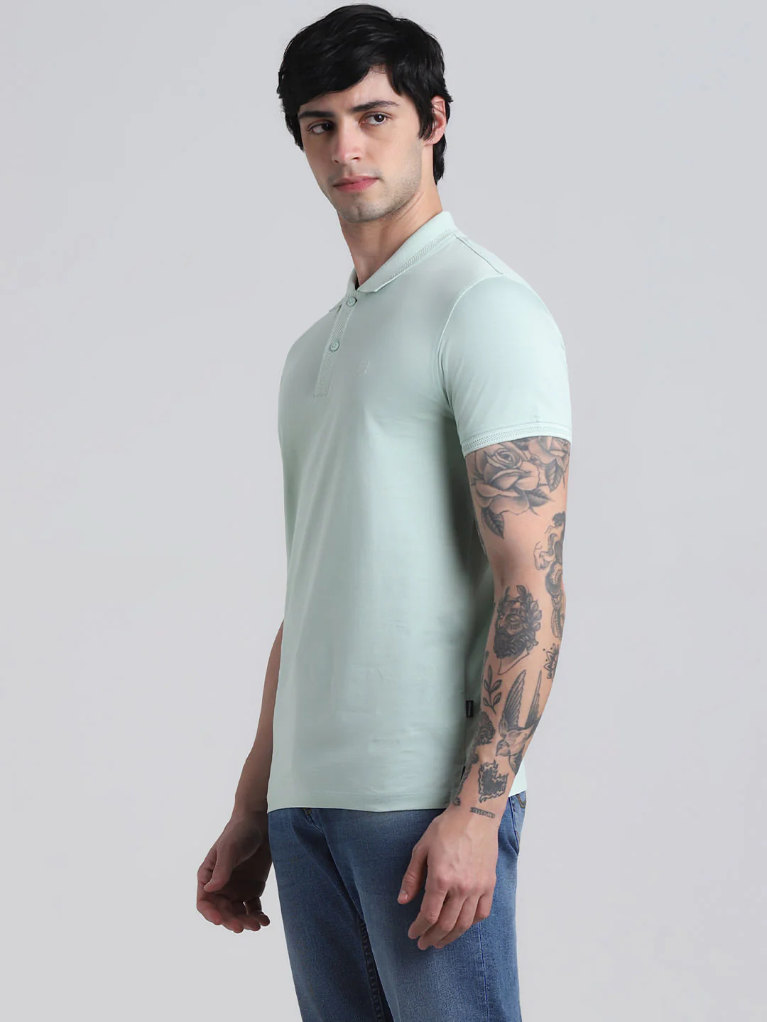 Green Contrast Tipping Polo T-shirt - Image 3