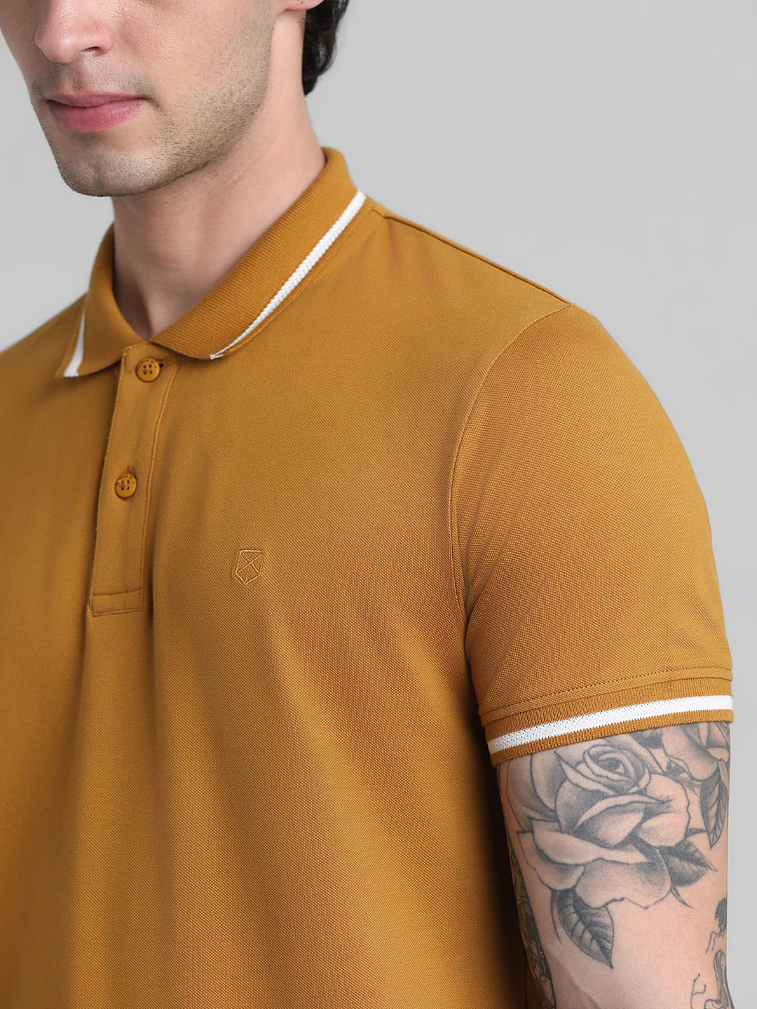 Brown Contrast Tipping Polo - Image 5