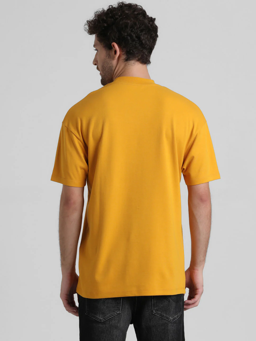 URBAN RACERS by JACK&JONES Yellow High Neck Crew Neck T-shirt - Image 4