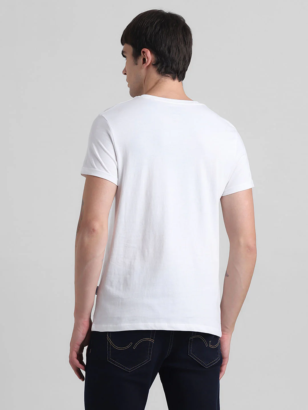 White Embroidered Logo Print T-shirt - Image 4