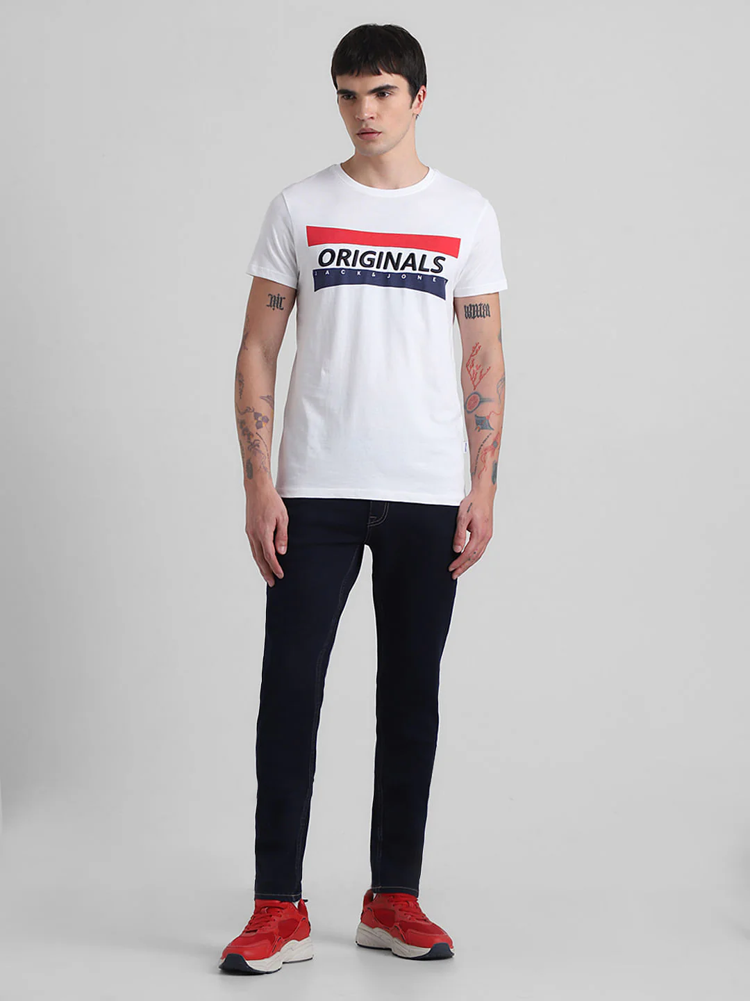 White Embroidered Logo Print T-shirt - Image 6