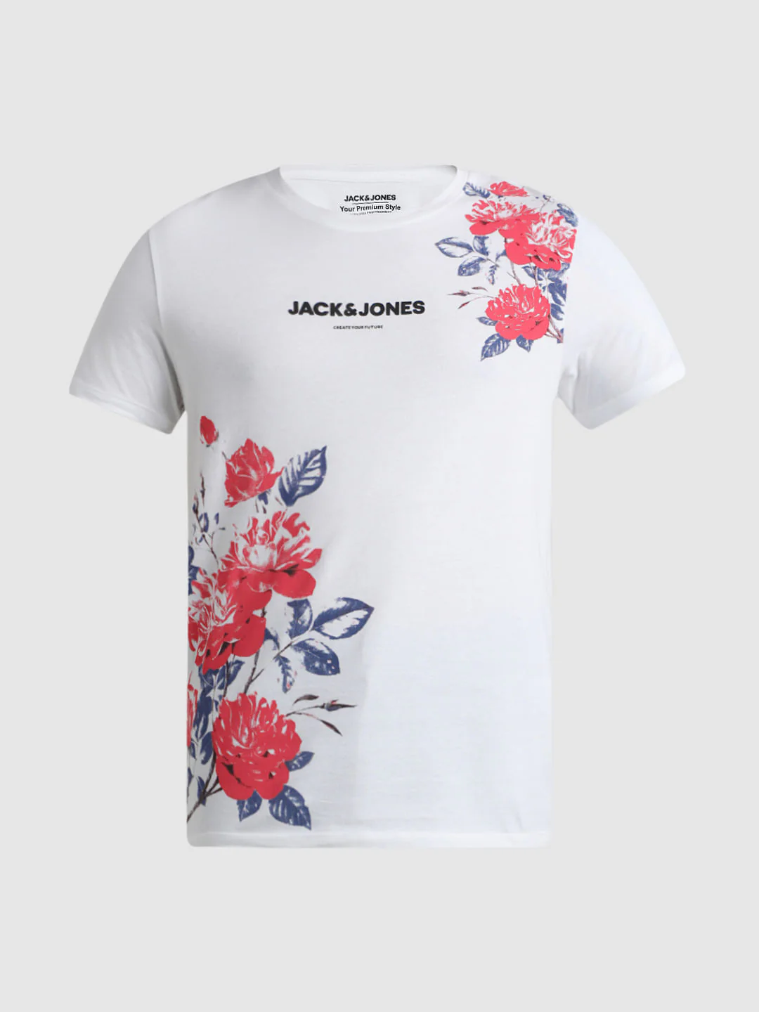 White Logo Print Floral T-shirt - Image 7
