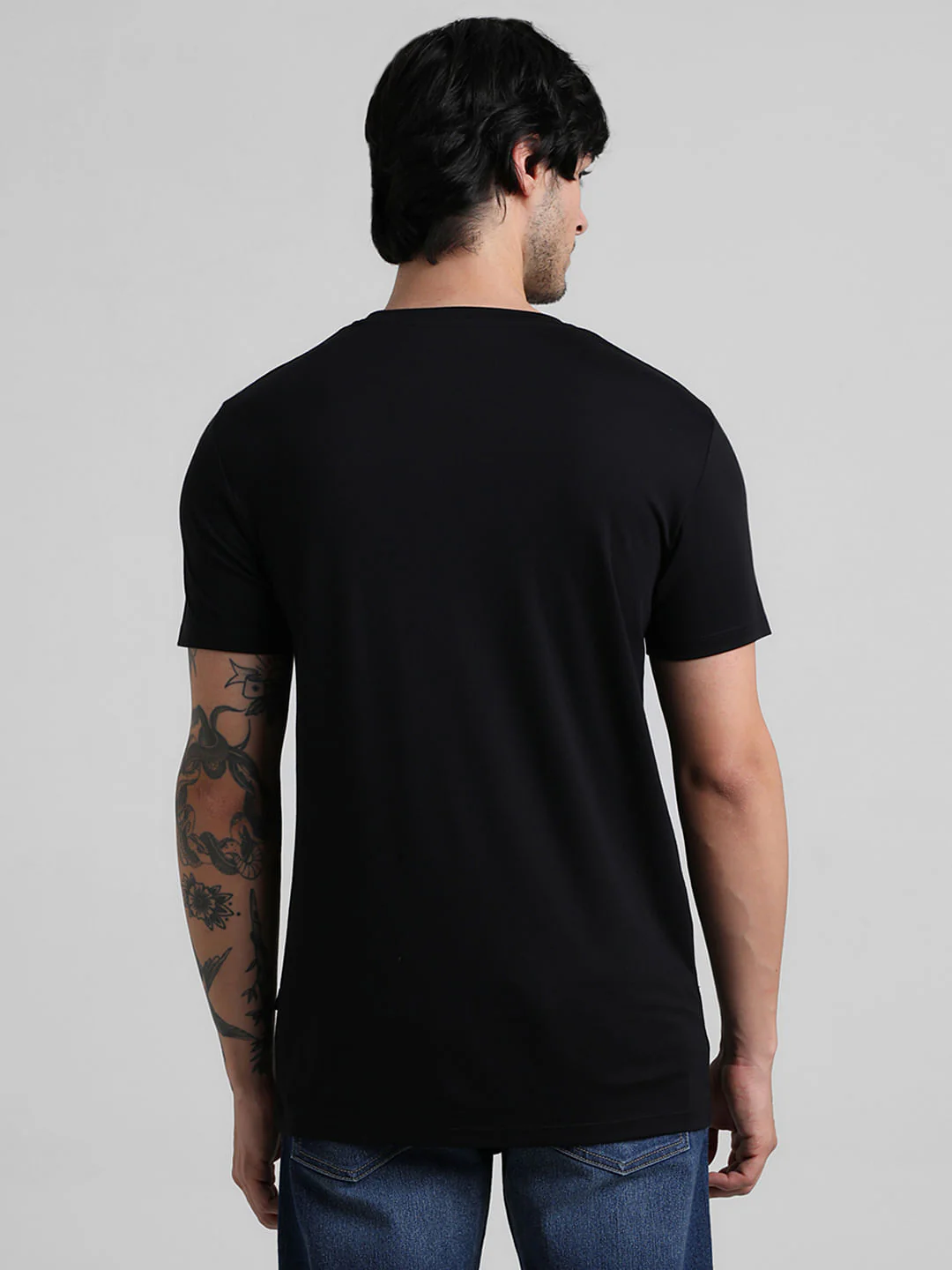 Black Chest Print Oversized T-shirt - Image 4