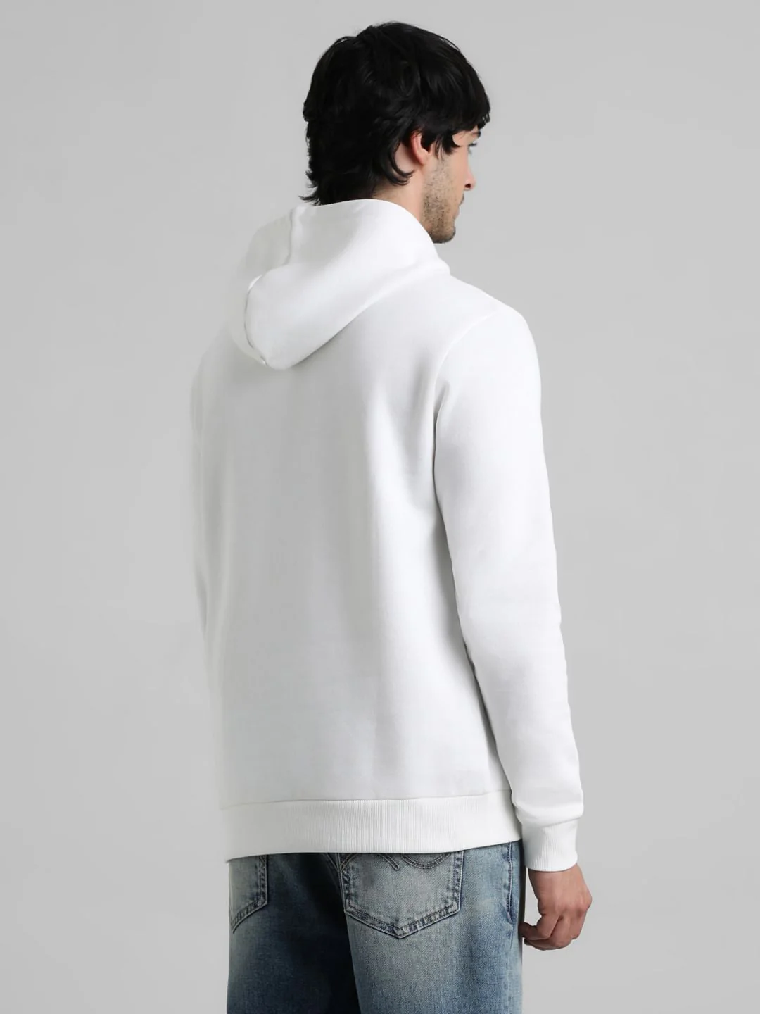 White Logo Print Hooded Sweatshirt - Image 4