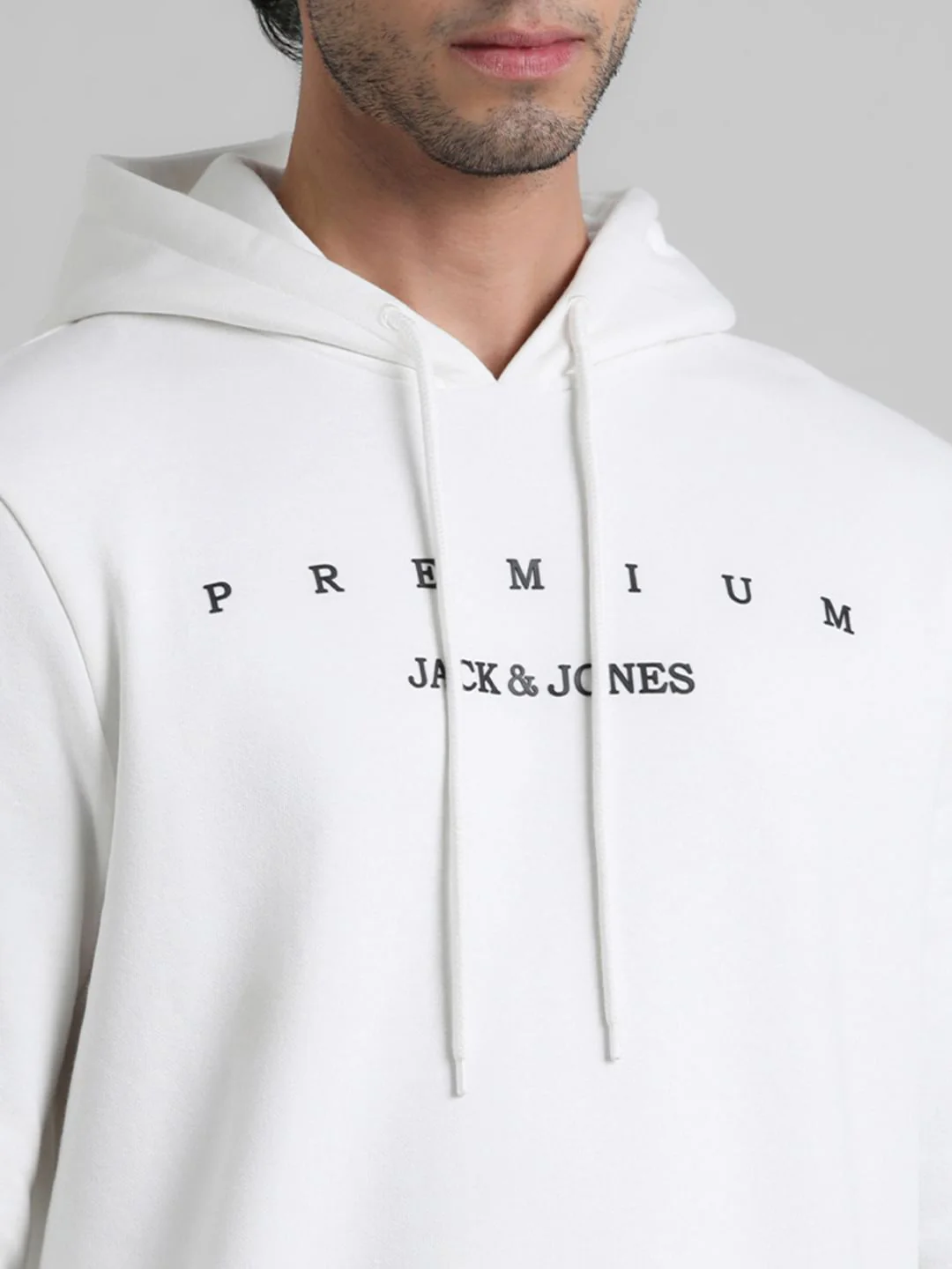 White Logo Print Hooded Sweatshirt - Image 5