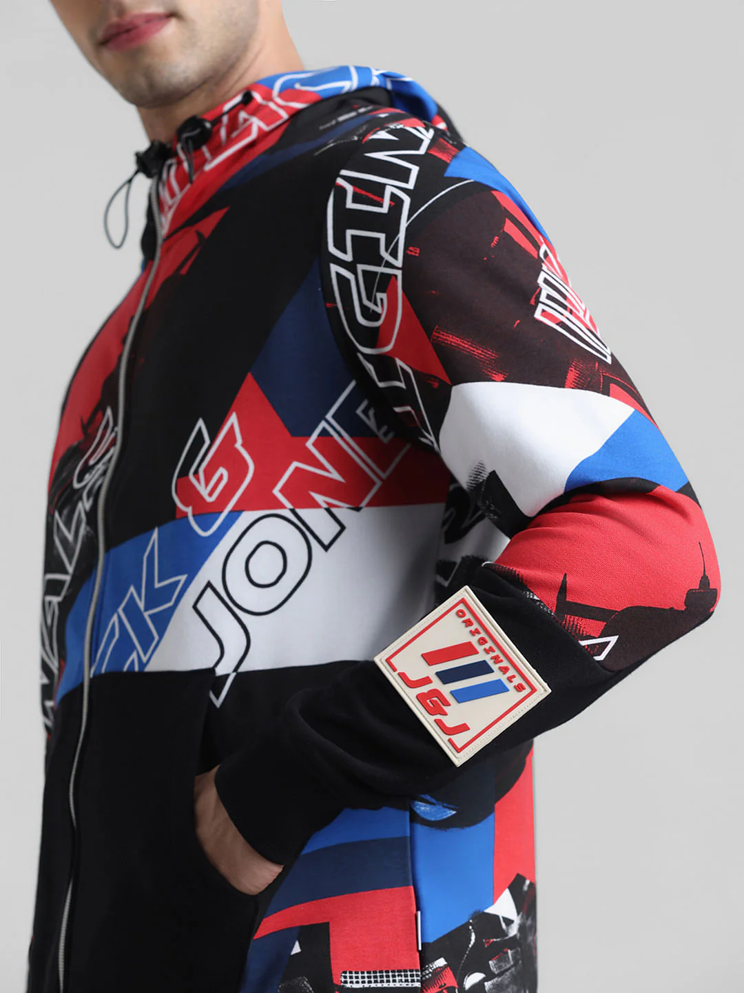 URBAN RACERS by Jack & Jones Black Printed Co-ord Sweatshirt - Image 5