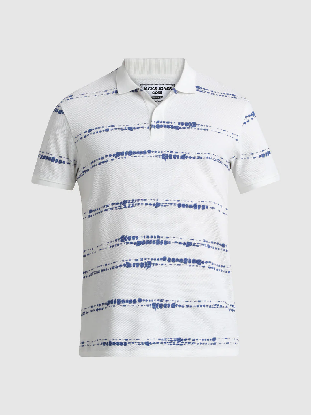 White Printed Polo T-shirt - Image 7