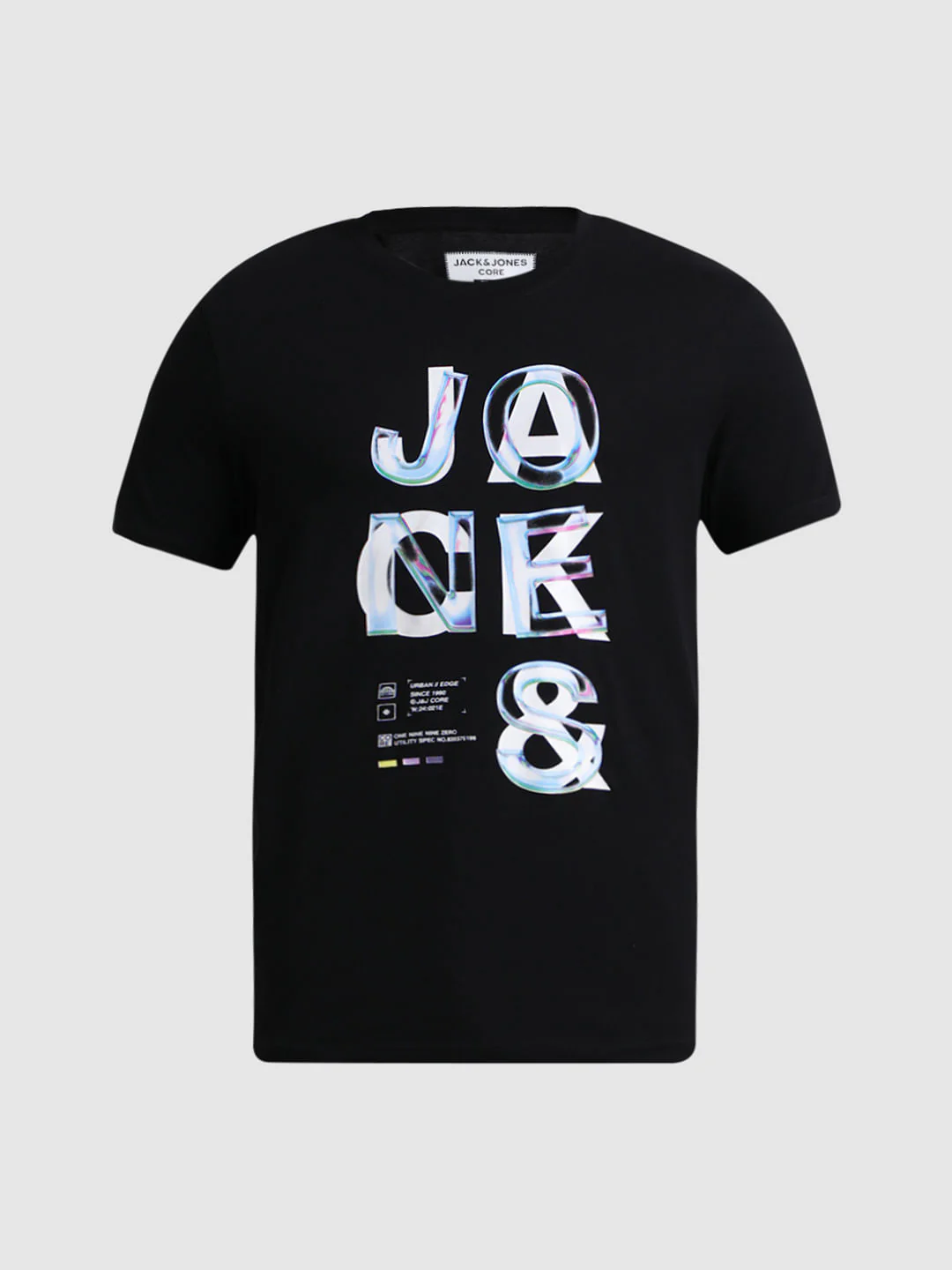Black Logo Text Crew Neck T-shirt - Image 7