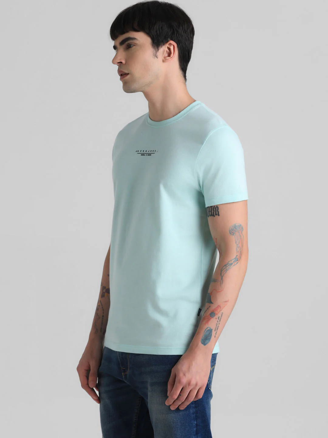 Green Logo Text Crew Neck T-shirt - Image 3