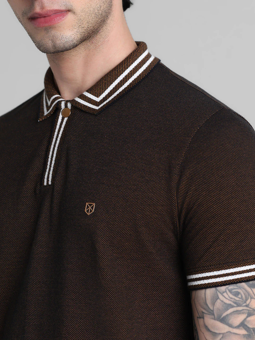 Golden Brown Cotton Polo - Image 5