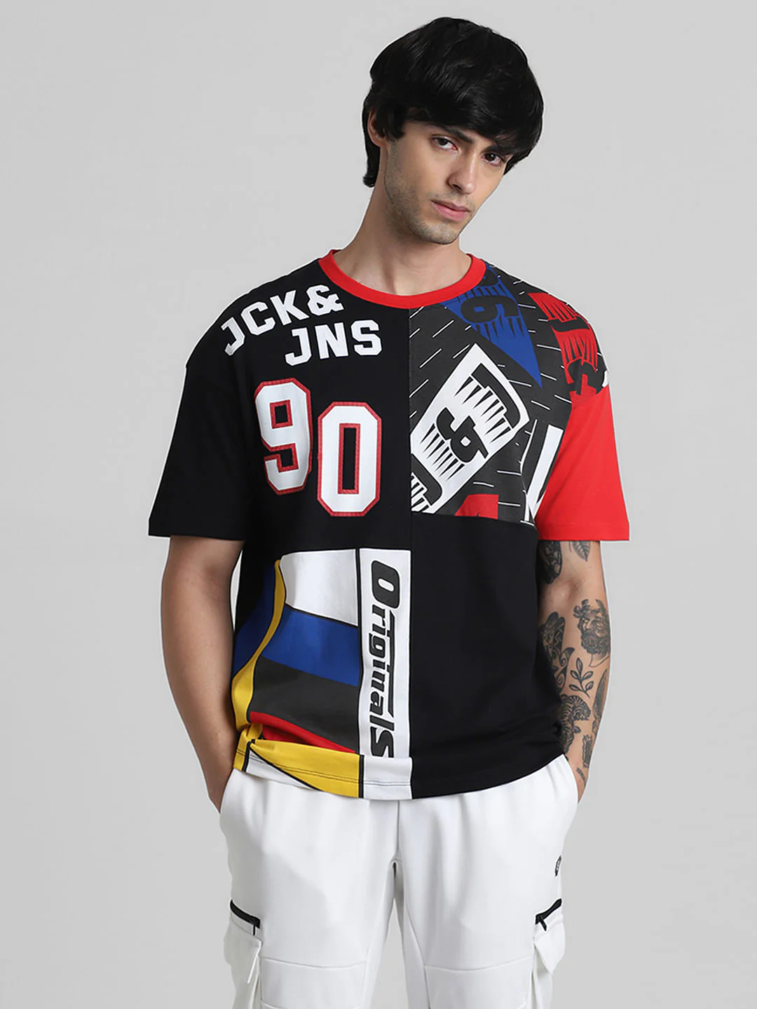 URBAN RACERS by JACK&JONES WHITE PRINTED Oversized T-SHIRT - Image 2