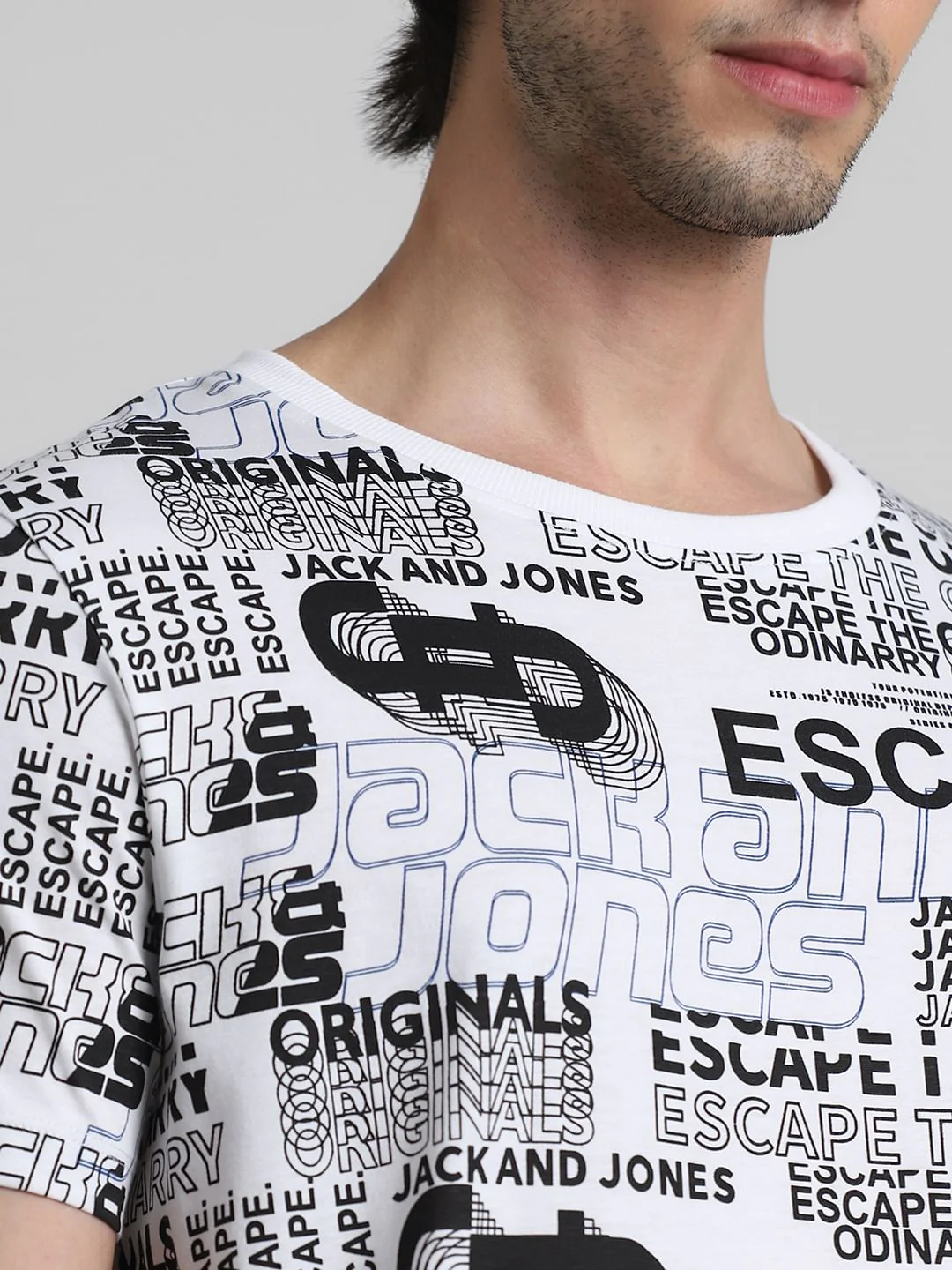 White Typographic Print T-shirt - Image 5