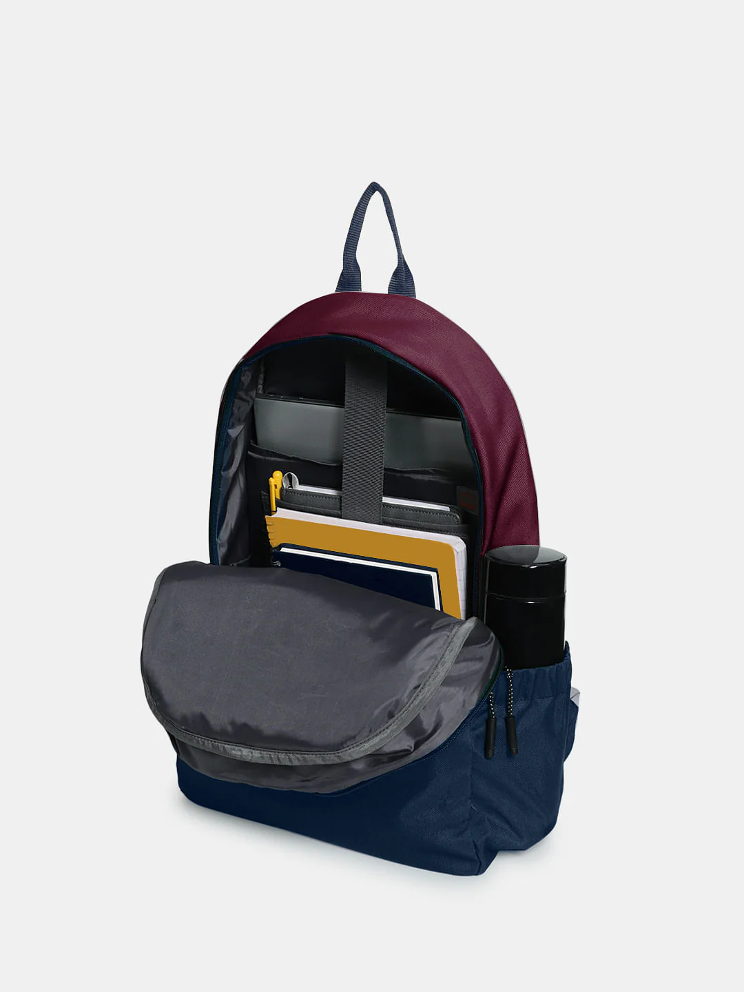 Navy Blue Colourblocked Backpack - Image 7