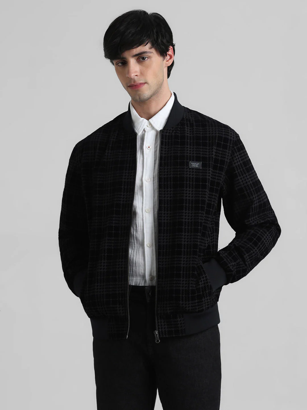 Black Printed Bomber Jacket - Image 2