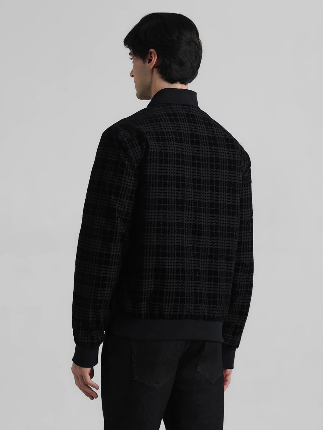Black Printed Bomber Jacket - Image 4
