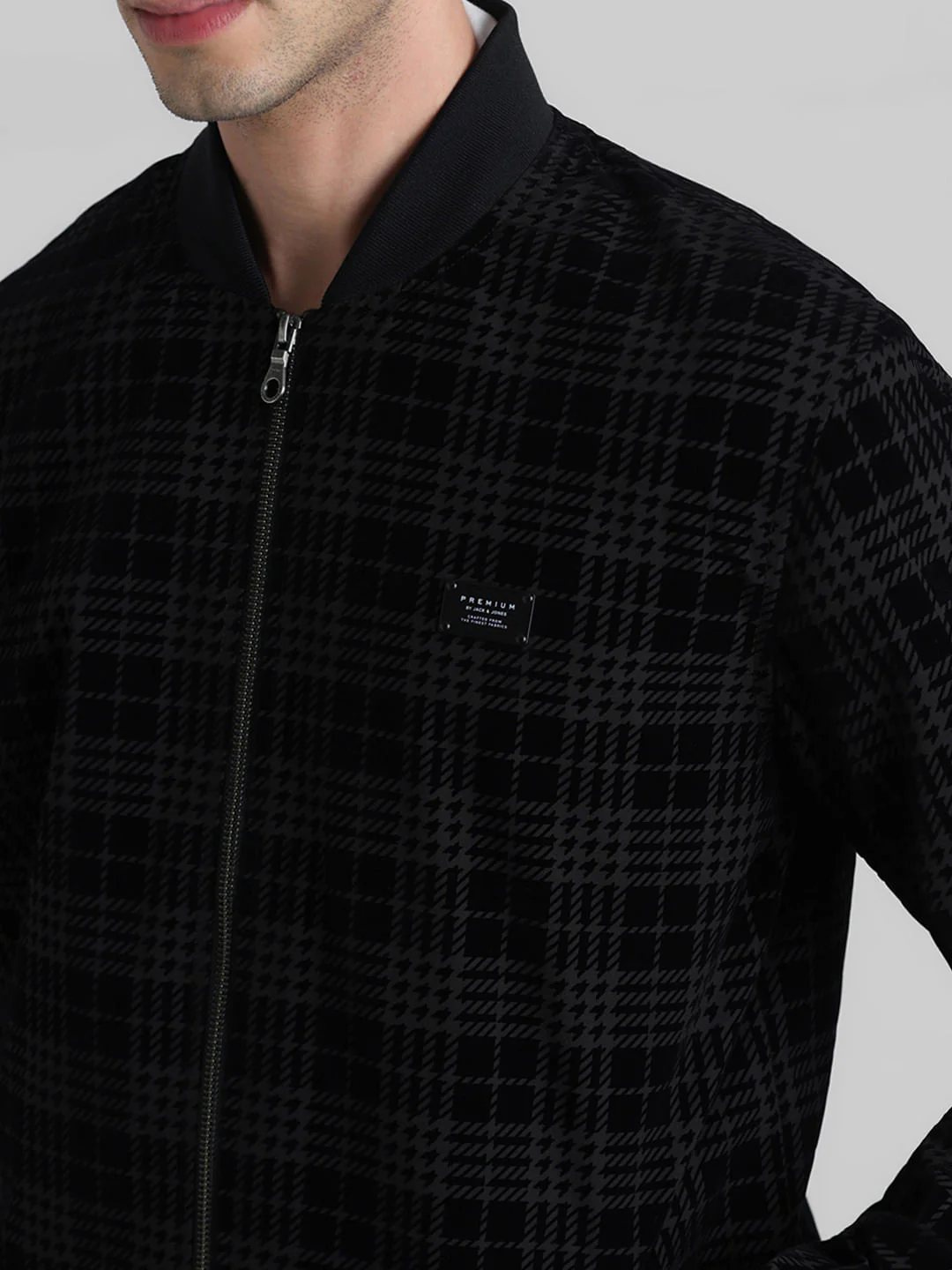 Black Printed Bomber Jacket - Image 5