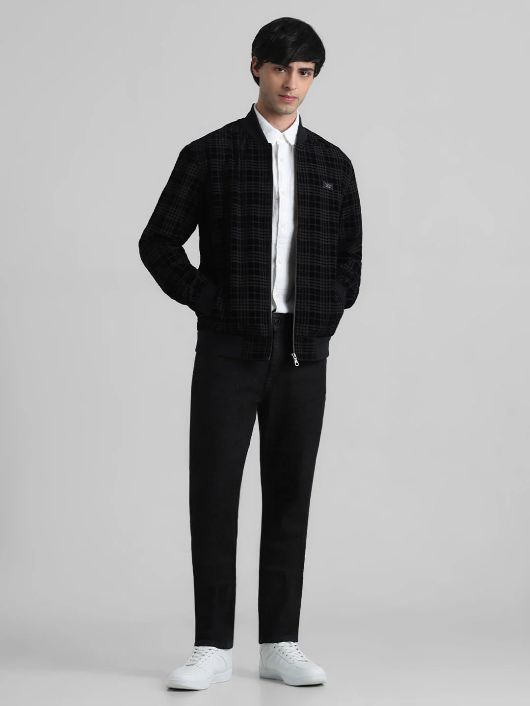 Black Printed Bomber Jacket - Image 6