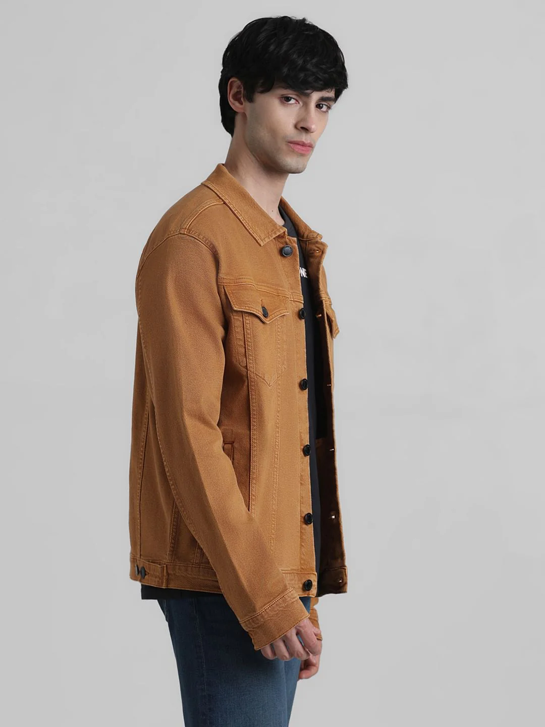 URBAN RACERS by JACK&JONES Dark Brown Over-Dyed Casual Jacket - Image 3