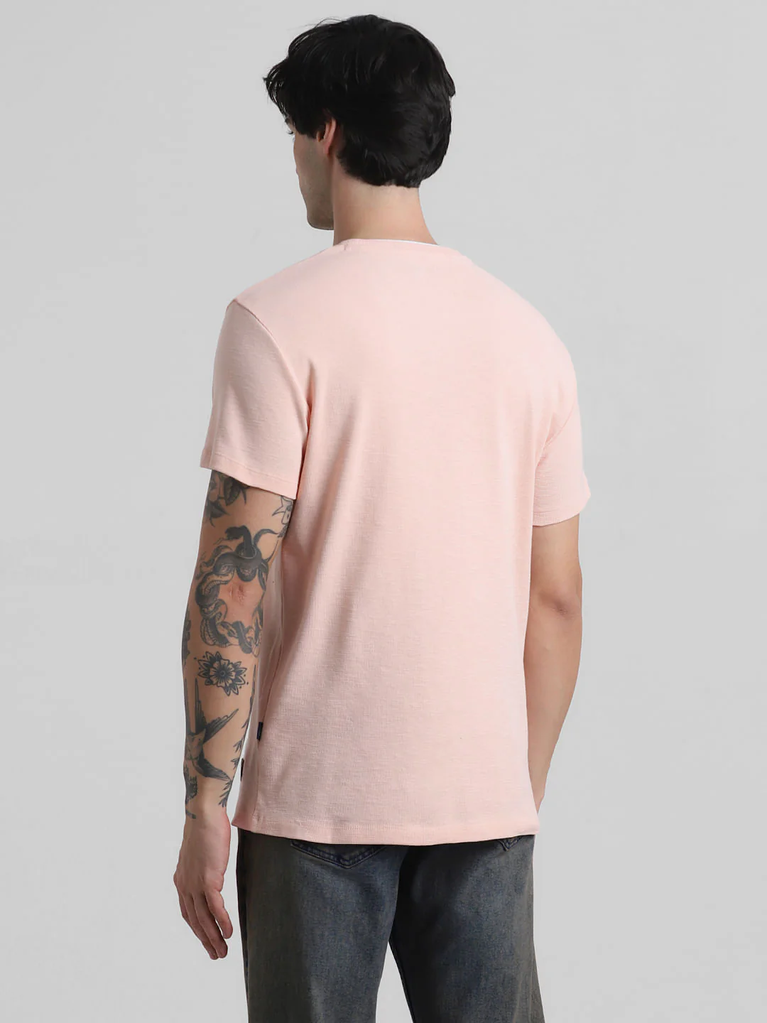 Pink Knitted Crew Neck T-shirt - Image 4