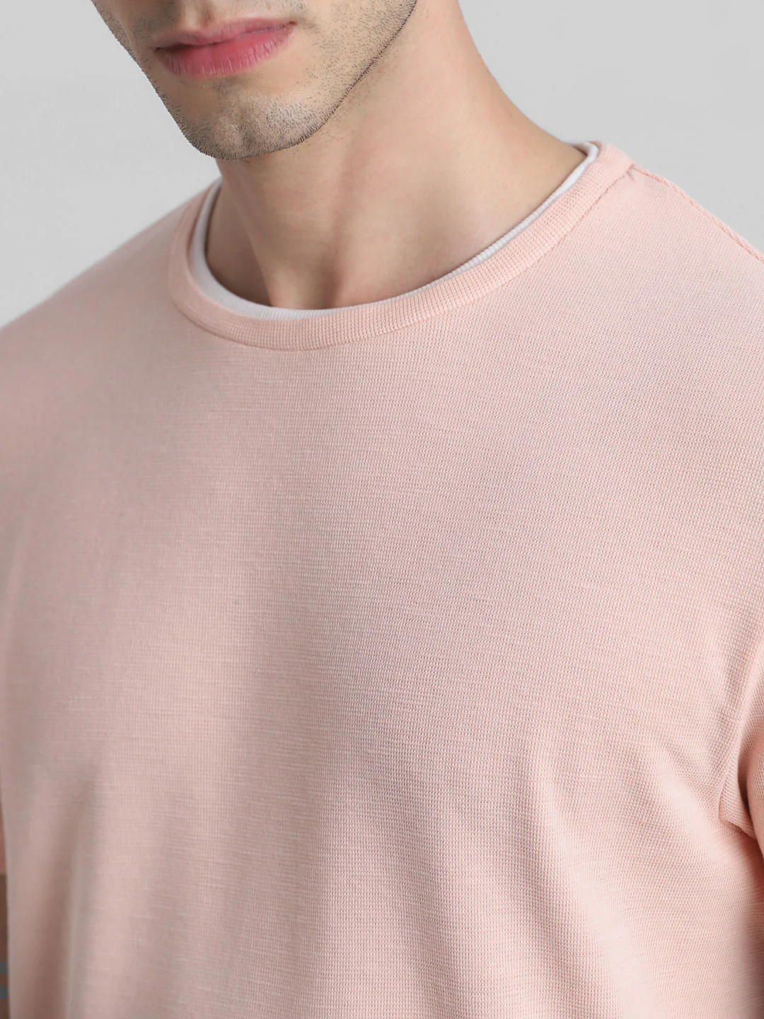 Pink Knitted Crew Neck T-shirt - Image 5