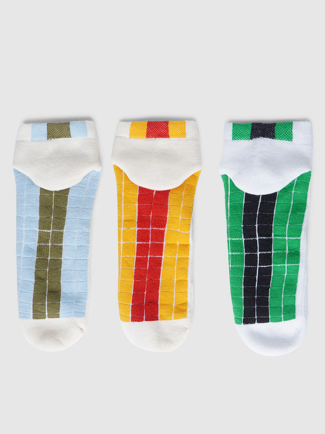 Pack Of 3 Colourblocked Terry Ankle Length Socks - Image 6