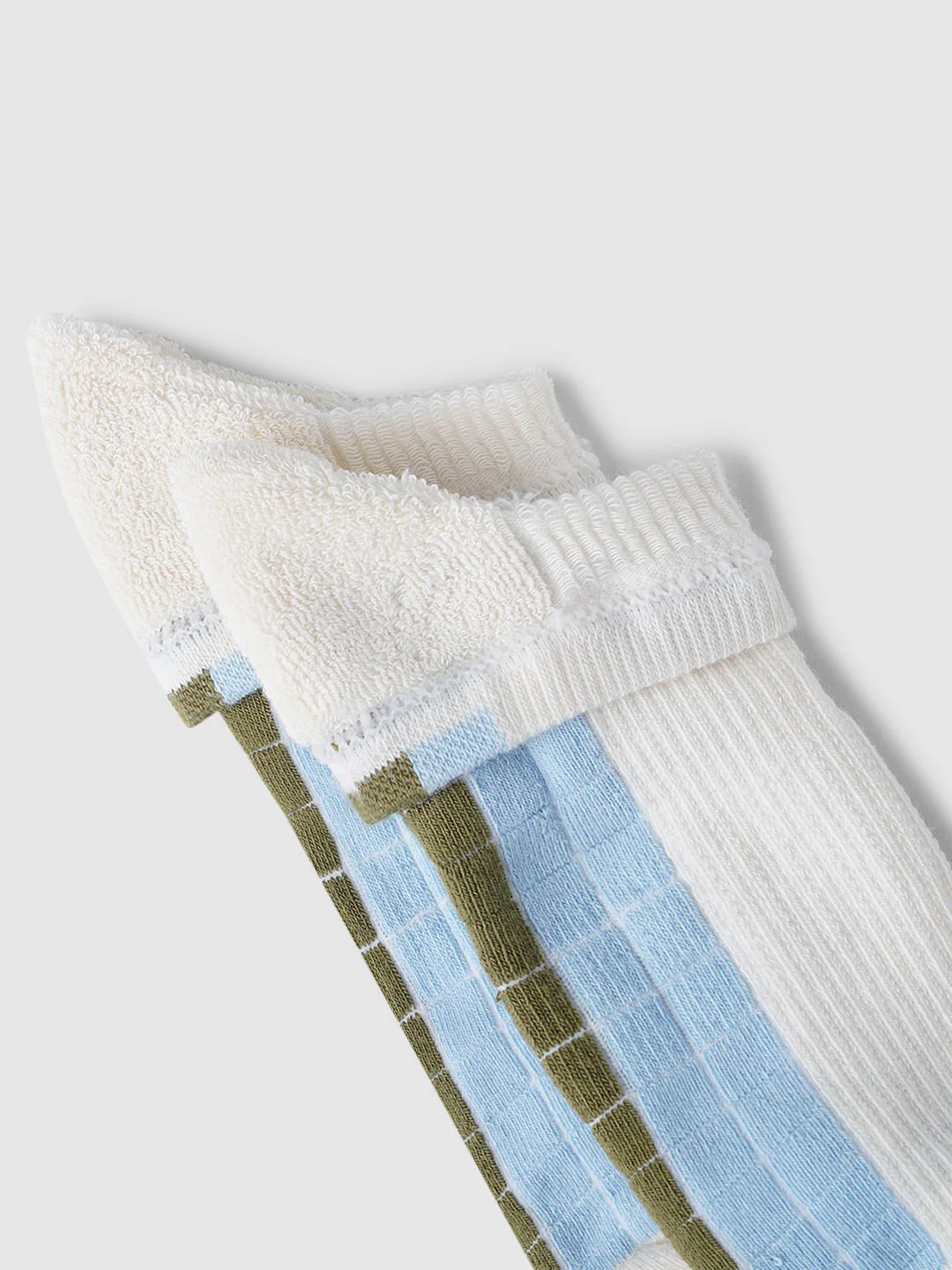 Pack Of 3 Colourblocked Terry Ankle Length Socks - Image 7