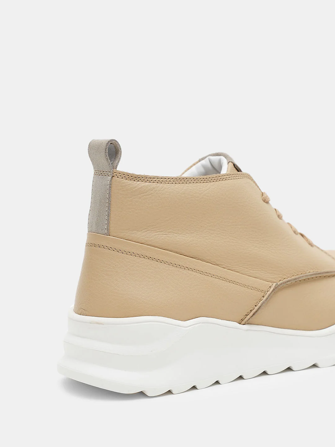 Beige Leather Chunky Boots - Image 8