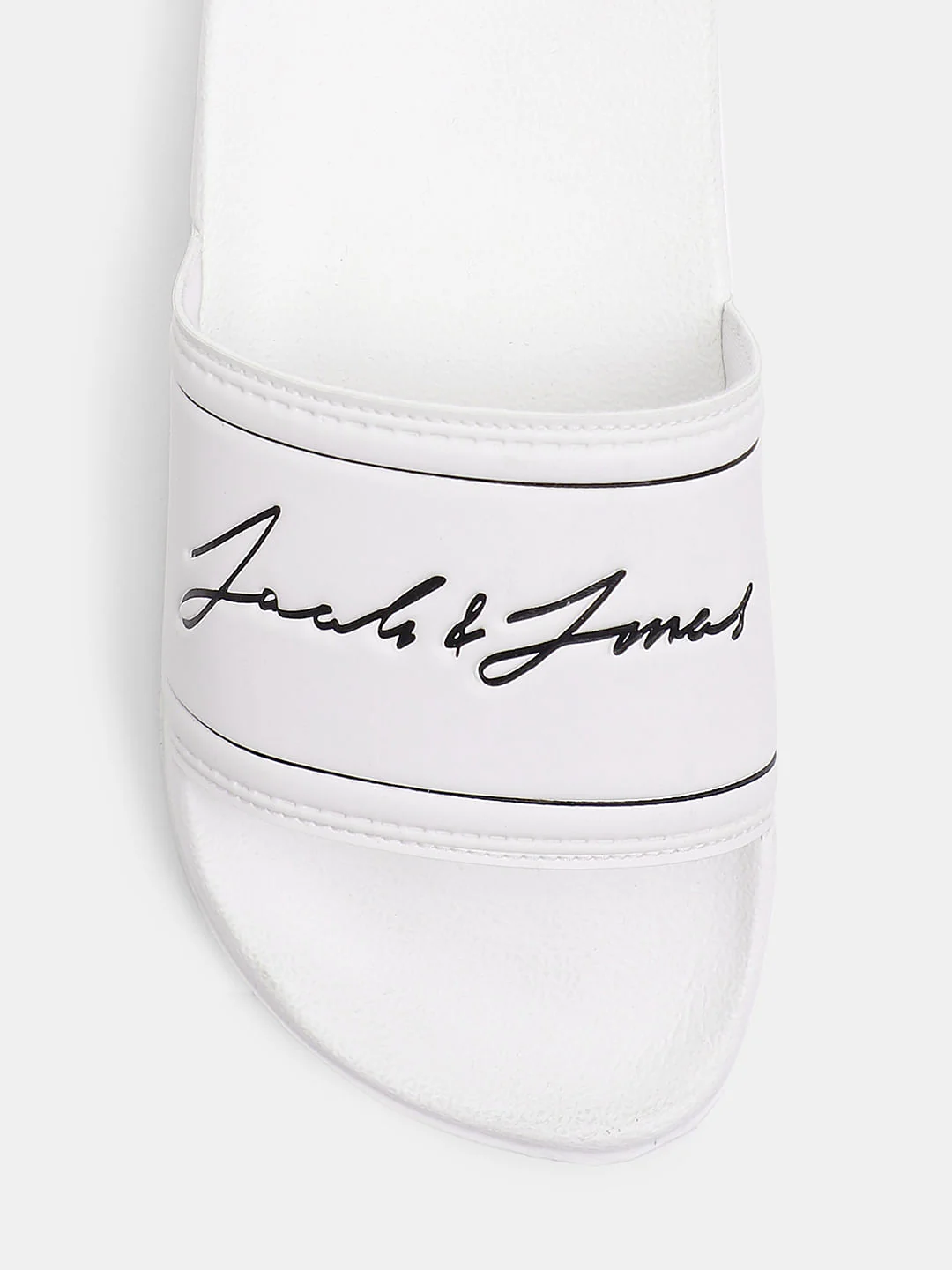 White Cursive Logo Print Sliders - Image 7